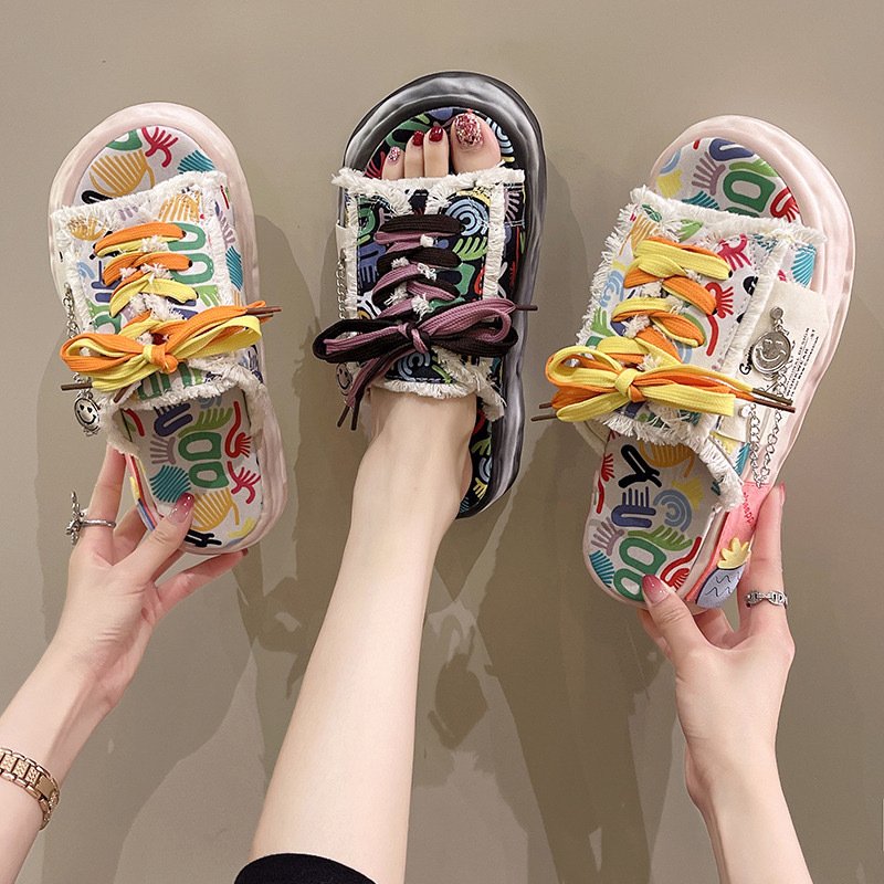 Luxury Women's Slides Slippers Outdoor Platform Slippers For Ladies
