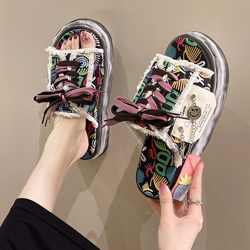 Luxury Women's Slides Slippers Outdoor Platform Slippers For Ladies