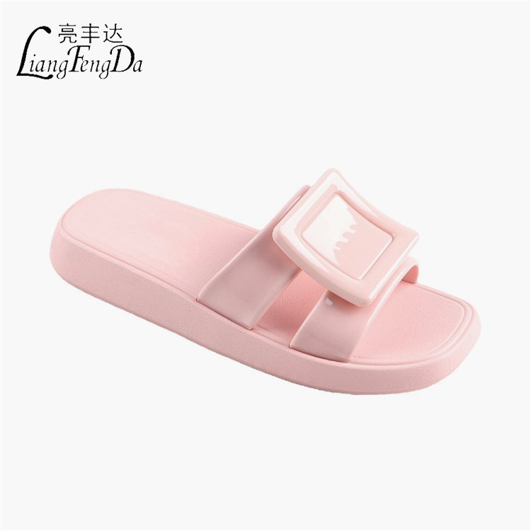 New Style Summer Fashion Outdoor Platform Slides Slippers Footwear Ladies Sandals EVA Printed Square Toe Casual PVC for Women