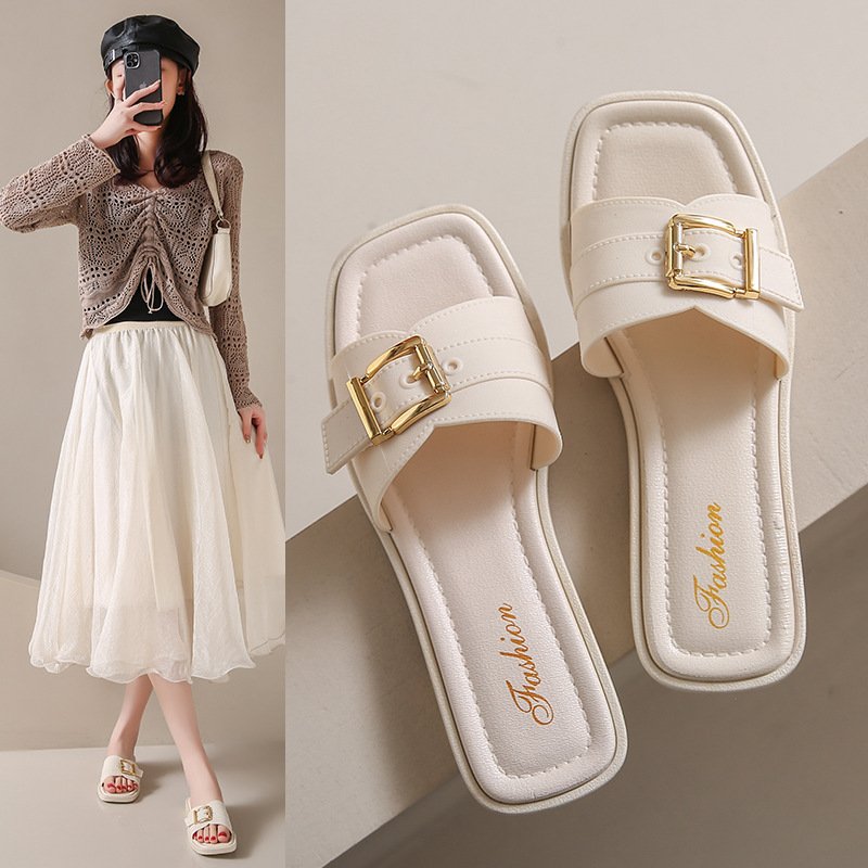 818 fashion new women's slides slipper casual comfort flat beach slippers