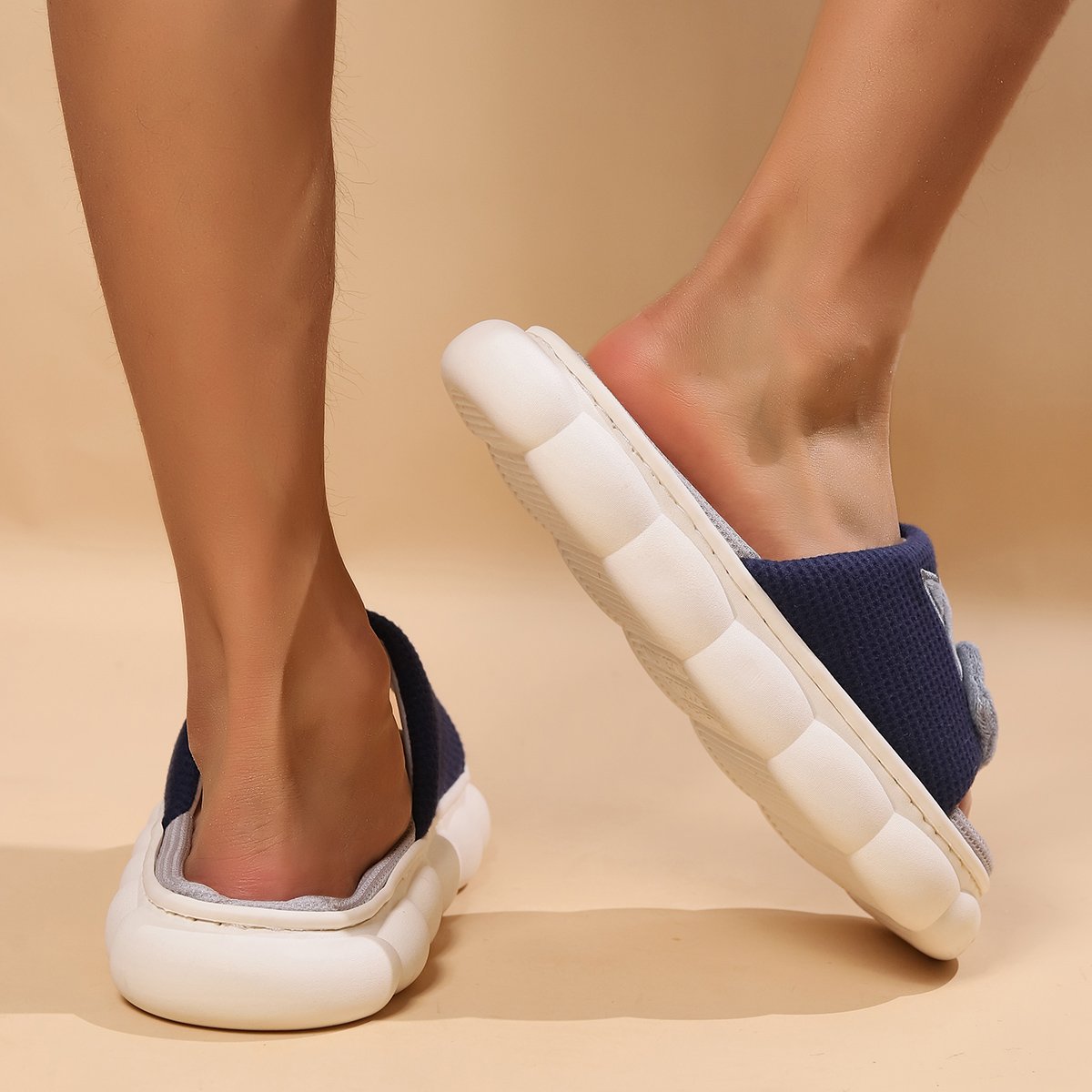 Custom Girls Boys Students Animal Prints Thick Sole Soft Slides Slippers Linen Slides Slippers Fluffy Animal Indoor Slippers