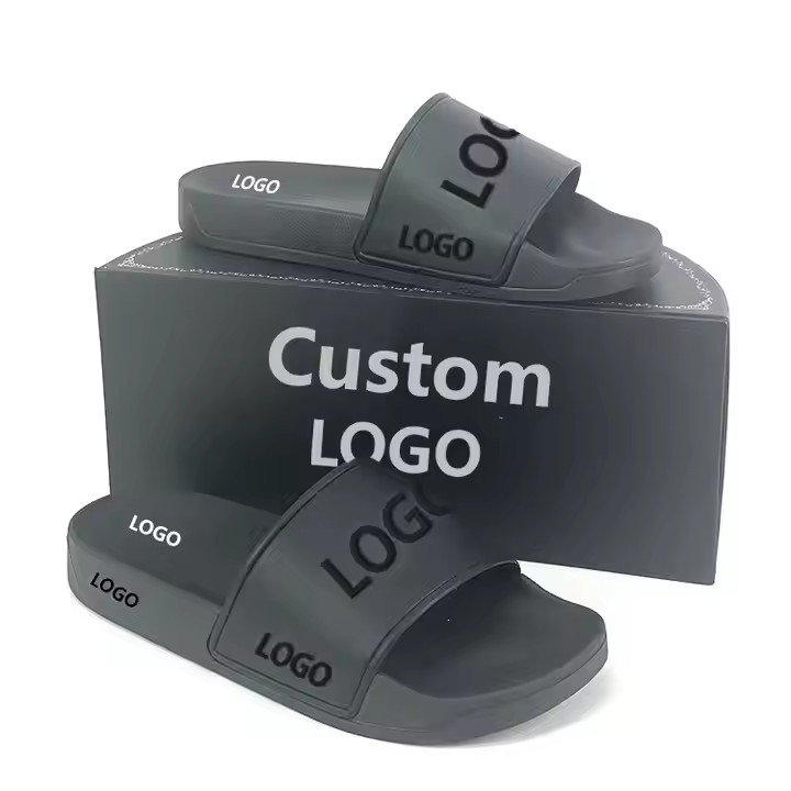 Custom Logo Unisex Summer One Strap Couple Home Bathroom Foam Customize Logo Slides Slippers Wholesale