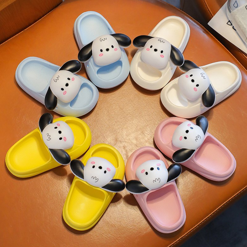 Soft Indoor Flip-Flops Sandals for Boys Girls Cute Cartoon Animal Slippers EVA Insole Flat Design Spring Beach Wear Wholesale