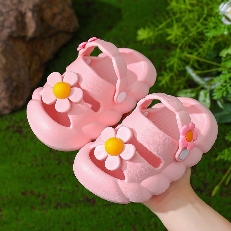 luxury fashion Princess girl baby non-slip shoes black and colorful soft soled family home anti water slippers