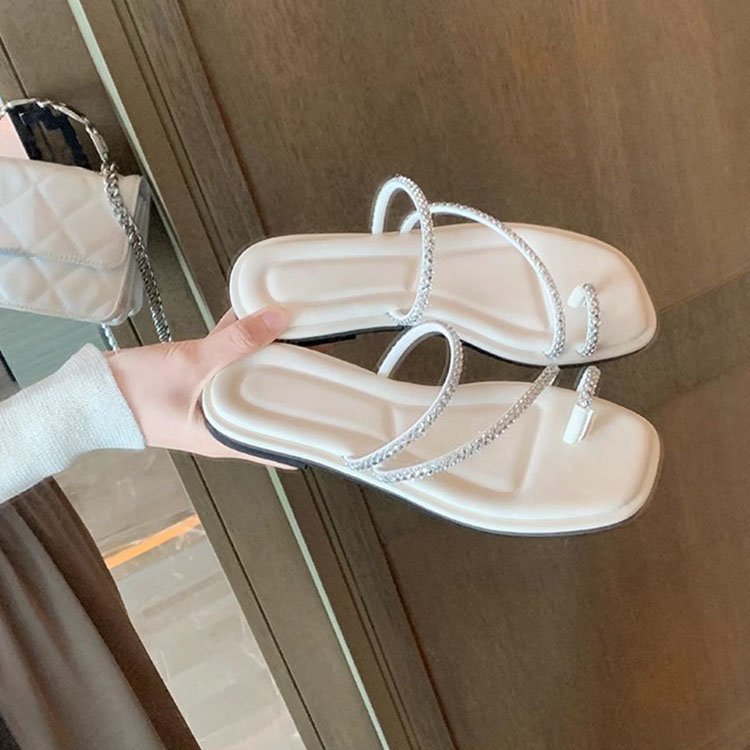 Customized rhinestone flat slipper Hollow crystal slipper slides sandals fashion designer slides slippers