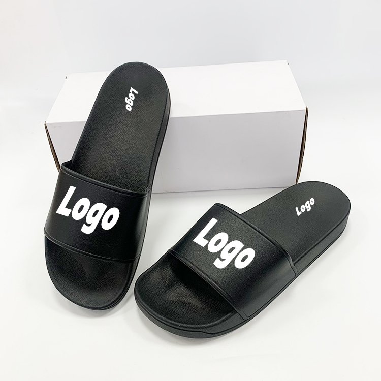 Wholesale Soild Color Anti Slip PVC Flat French Style Pvc Custom Logo Women Slide Sandals PVC Slide Slippers