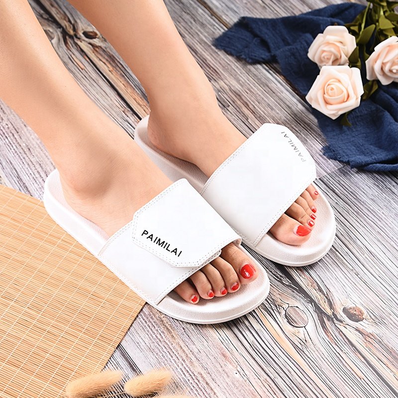 Custom Logo Printing Beach Summer Sandals Hot Unisex PVC Slipper Embossed Men and Women Slide for bathroom