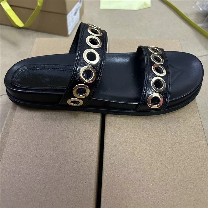 ZA summer black fashion inlays casual breathable flat sandals beach vacation style thick bottom sandals slippers