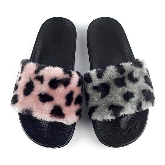 Greatshoe faux fur ladies slides sandals for women indoor soft fur slippers girls sandals slides footwear