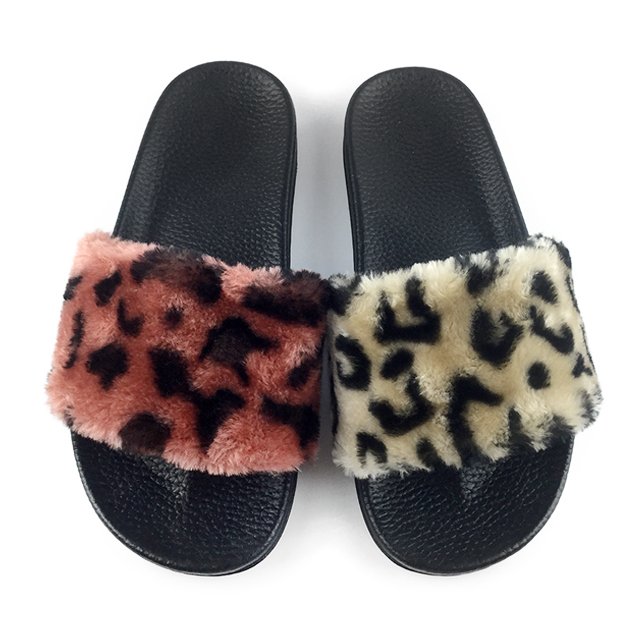 Greatshoe faux fur ladies slides sandals for women indoor soft fur slippers girls sandals slides footwear