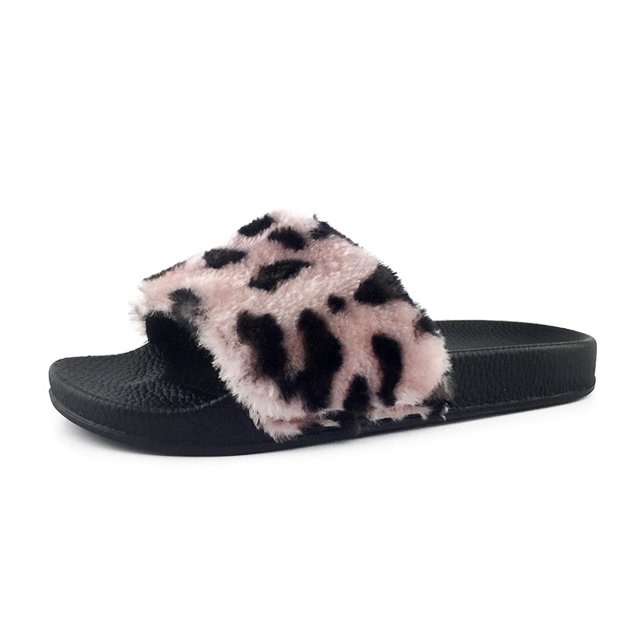 Greatshoe faux fur ladies slides sandals for women indoor soft fur slippers girls sandals slides footwear