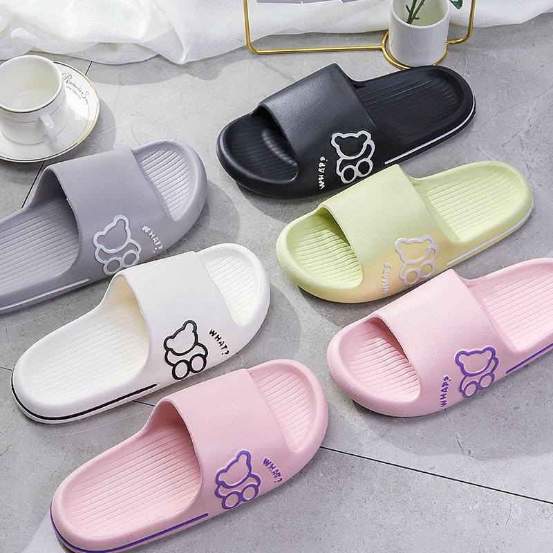 High quality house four season eva bear design house breathable EVA foam pillow slippers sandals shoes for women men