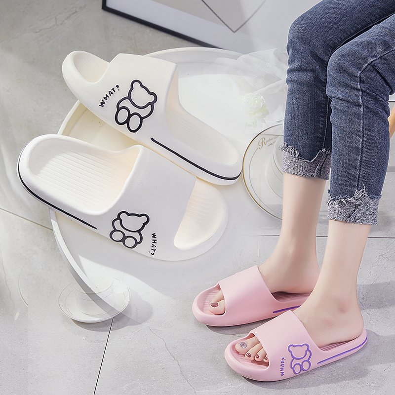 High quality house four season eva bear design house breathable EVA foam pillow slippers sandals shoes for women men