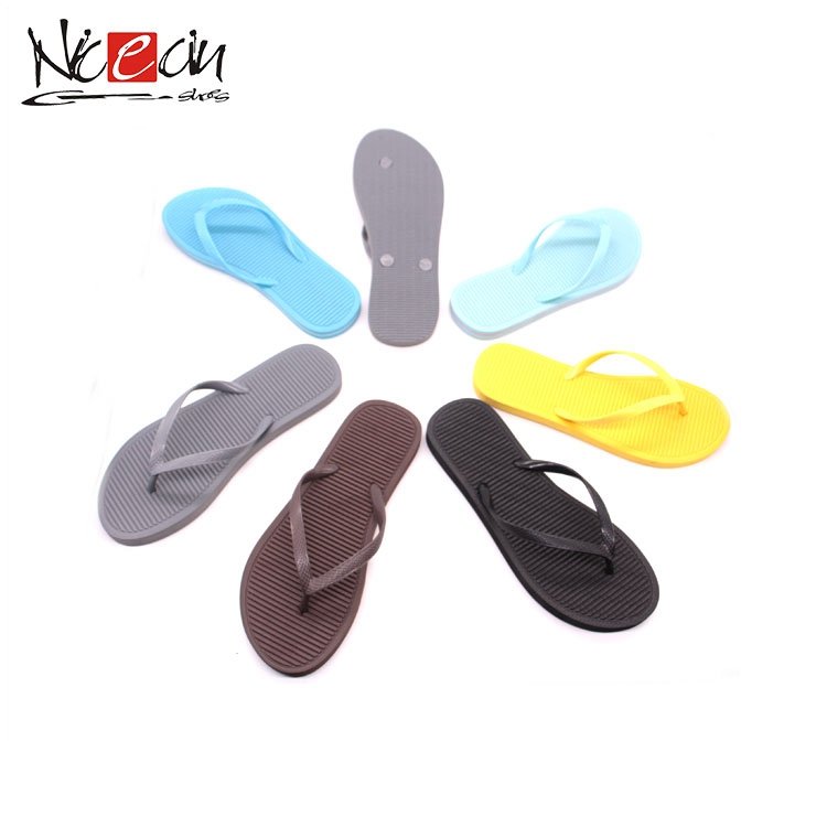 Nicecin China Cheap Blank Rubber Slippers Eva Slide For Woman Fuzhou Simple PE Sole Flip Flops