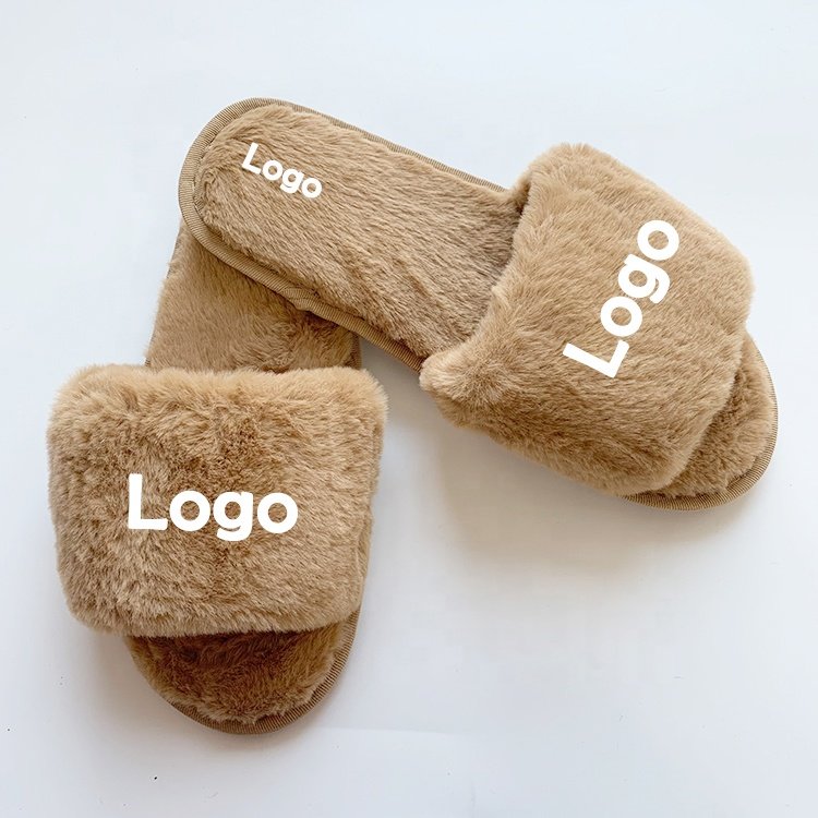 2024 USA UK Hot Sale Autumn Winter Comfortable House One Strap Soft Sole Fleece Indoor Women Slides Slippers