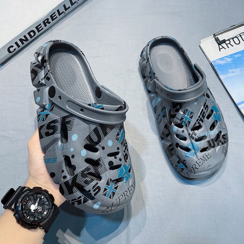 New Trendy Men's printing Garden Shoes Outdoor Clogs Shoes Eva Summer Beach Clogs Eva Garden Clogs Shoes for men