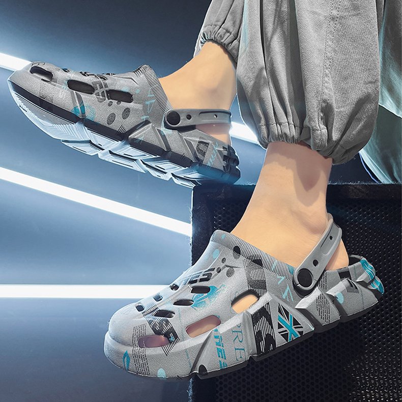 New Trendy Men's printing Garden Shoes Outdoor Clogs Shoes Eva Summer Beach Clogs Eva Garden Clogs Shoes for men
