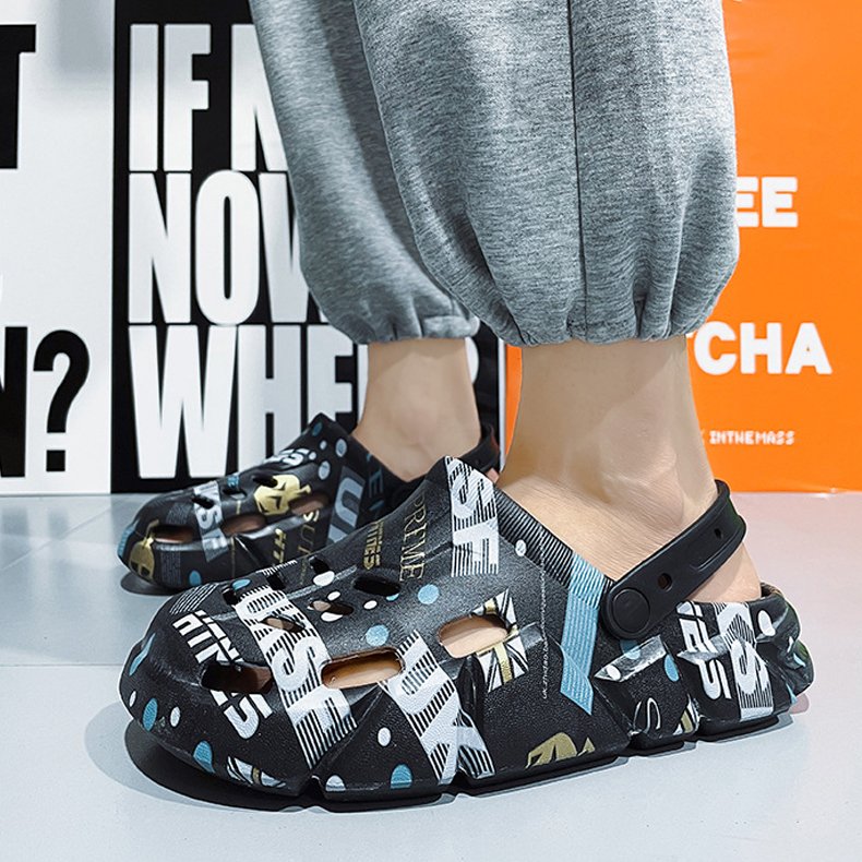 New Trendy Men's printing Garden Shoes Outdoor Clogs Shoes Eva Summer Beach Clogs Eva Garden Clogs Shoes for men