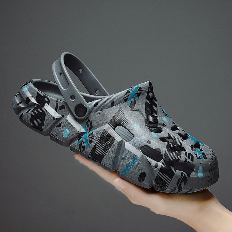 New Trendy Men's printing Garden Shoes Outdoor Clogs Shoes Eva Summer Beach Clogs Eva Garden Clogs Shoes for men