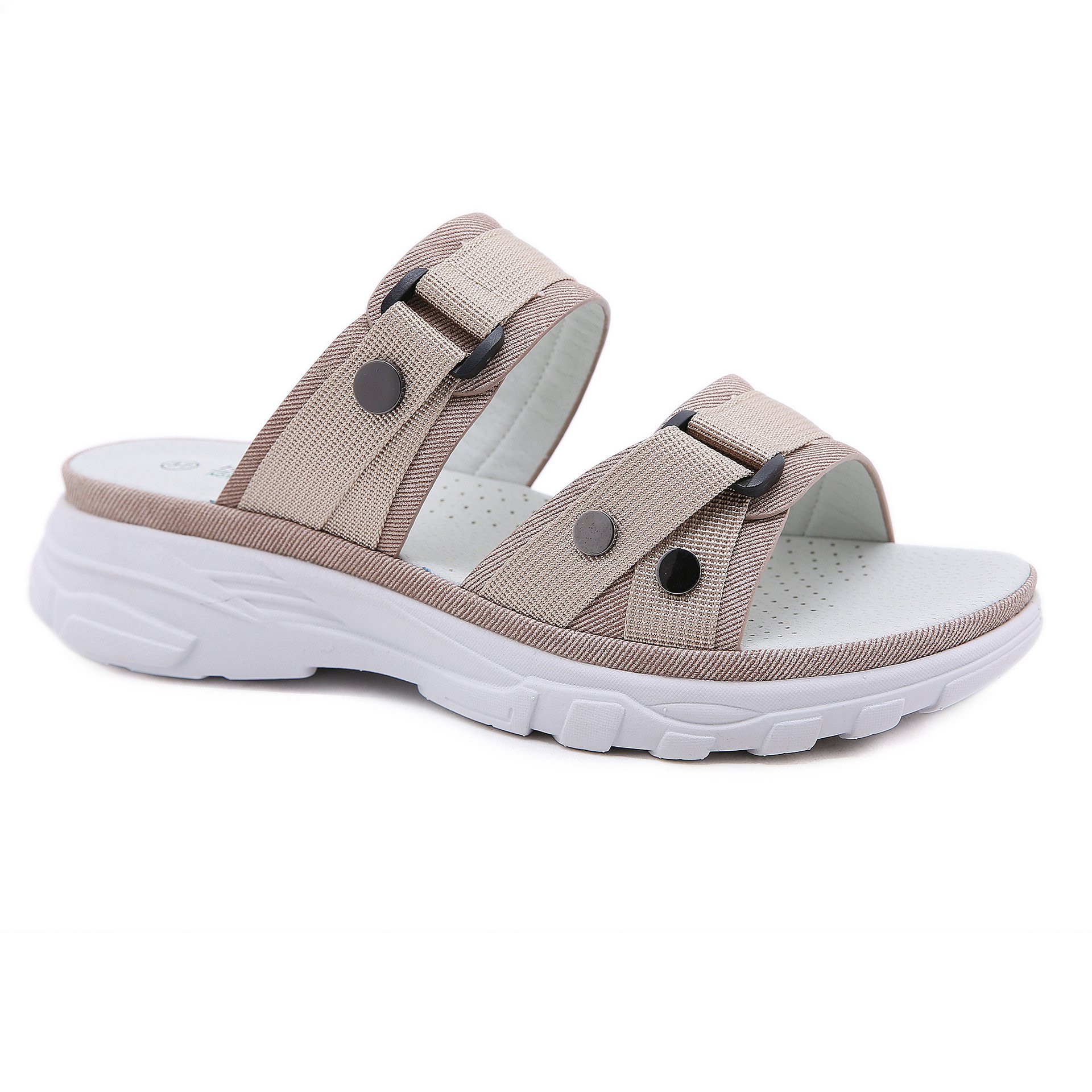OEM Factory Custom Cross-border MD Light Women's Shoes Comfortable Wedge Heel Thick Bottom Metal Buckle Orthopedic Sandal
