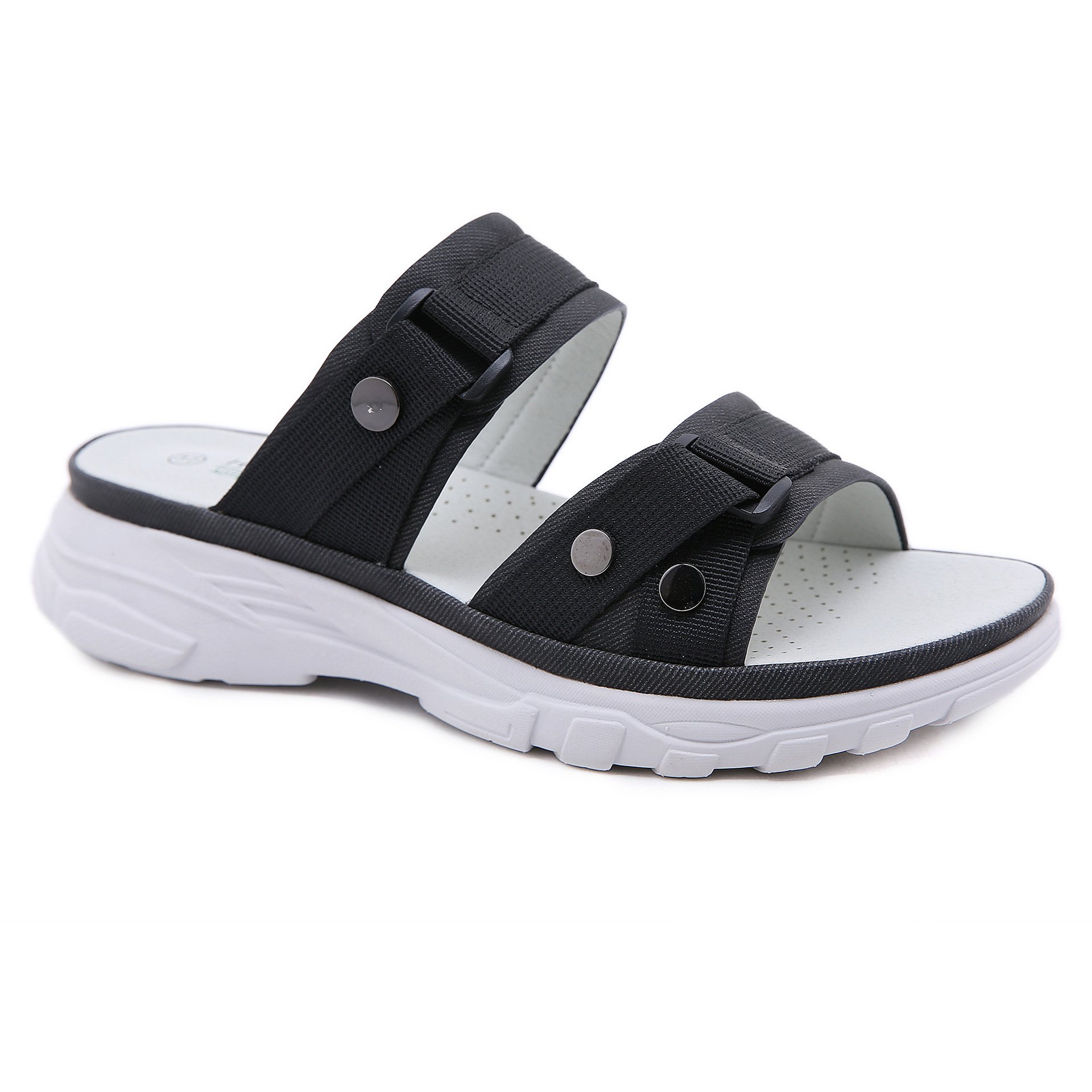 OEM Factory Custom Cross-border MD Light Women's Shoes Comfortable Wedge Heel Thick Bottom Metal Buckle Orthopedic Sandal
