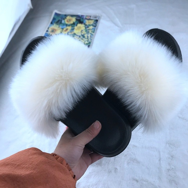 Greatslides Women Fashion Sandal Slides,Bridesmaid Slippers Fluffy,Flat Woman Sandals Custom Slippers Fur