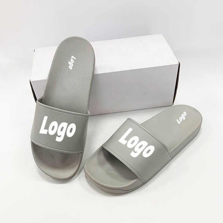 Indoor Bedroom Women Custom Logo Blank Plain Beach Slide Slippers Custom Men Custom PVC Slide Slippers