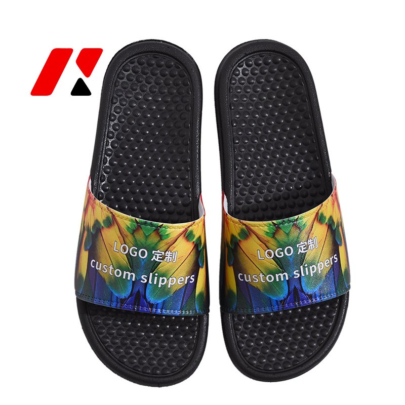 Custom Air Pvc Slide Sandals With 3D Logo Rubber Sublimation Oem Granule massage Slide Footwear Air Cushion Slide Slippers