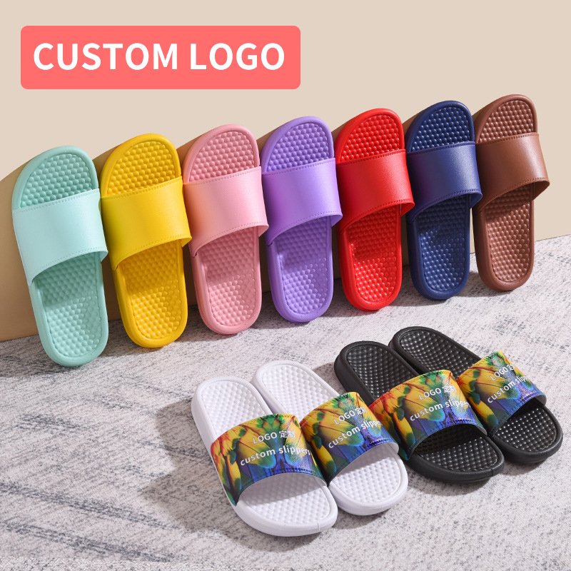 Custom Air Pvc Slide Sandals With 3D Logo Rubber Sublimation Oem Granule massage Slide Footwear Air Cushion Slide Slippers