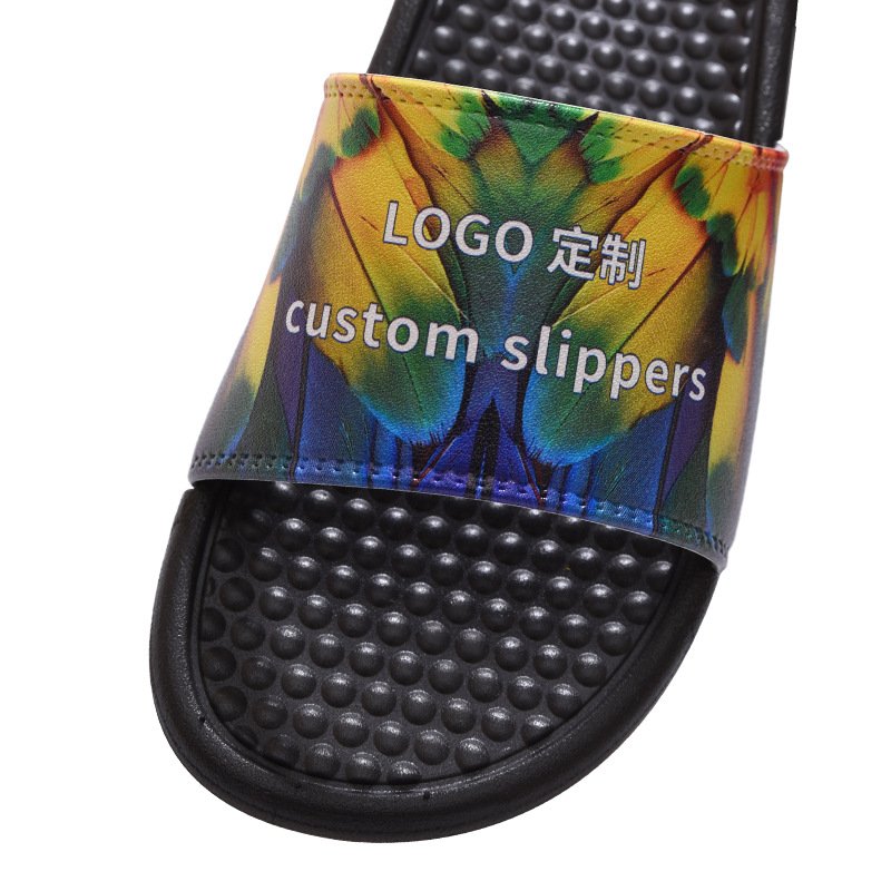 Custom Air Pvc Slide Sandals With 3D Logo Rubber Sublimation Oem Granule massage Slide Footwear Air Cushion Slide Slippers