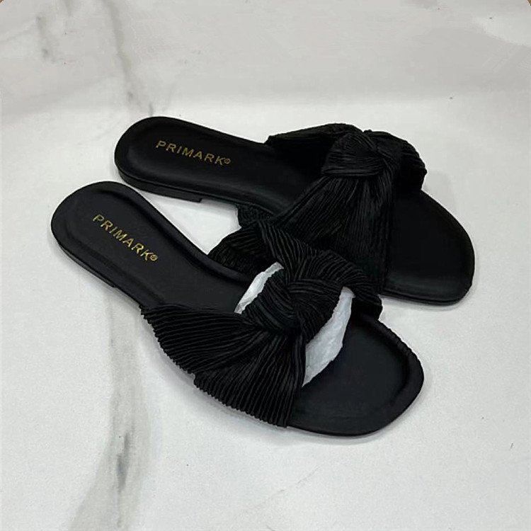 NEW 37-41 high quality fashion Women sandals Velvet Bow Most popular flat slippers beauty slides slippers shoes sandals