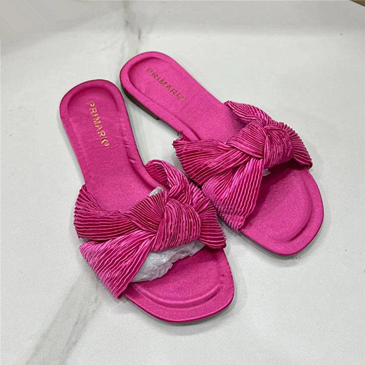 NEW 37-41 high quality fashion Women sandals Velvet Bow Most popular flat slippers beauty slides slippers shoes sandals