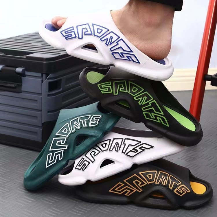 Wholesale men summer plush sandal EVA slip-on shoes teenager mans sporty shoes summer beach slides slippers