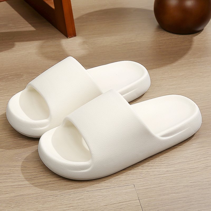 Wholesale Solid Color Anti-slip Eva Flat Women Beach Slippers;Breathable Summer Slip-on Slides Slippers For Indoor Use