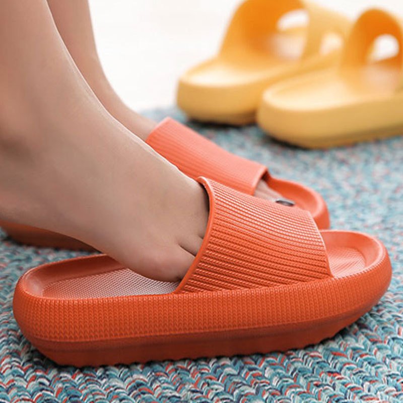 Pillow Slide Slippers Anti Slip Quick Dry Open Toe Super Soft Thick Soled Bath Shower Sandals Unisex Home Eva Slippers