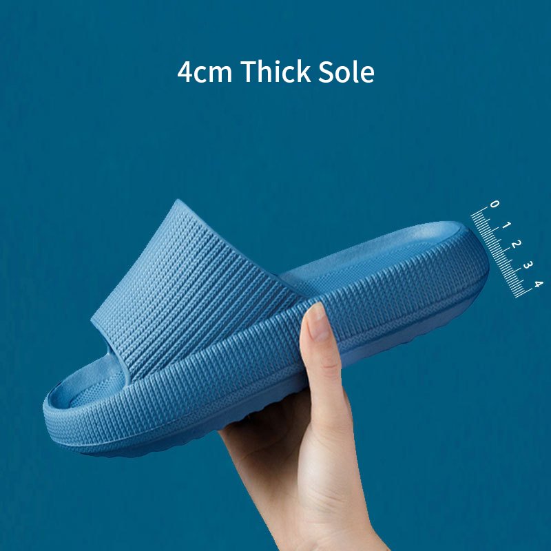 Pillow Slide Slippers Anti Slip Quick Dry Open Toe Super Soft Thick Soled Bath Shower Sandals Unisex Home Eva Slippers
