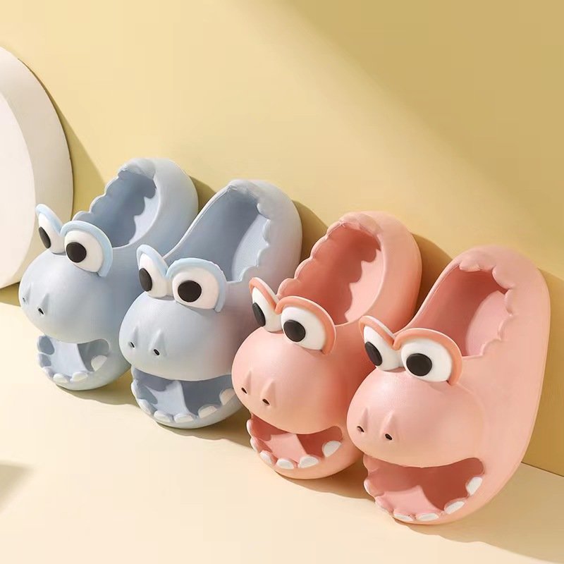 2023 Factory Latest Indoor Thicken Soft Sole Cute Dinosaur Cartoon Shape Summer Kids EVA Slipper