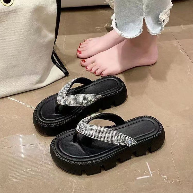 Fashionable High Quality platform flip flops summer casual fashion slippers glitter slippers flip-flops slippers