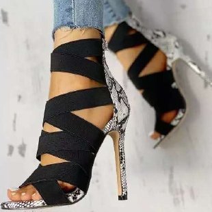 New Arrivals Sandals Women's Summer Ultra High Heel Elastic Bag Heel Zipper Up Sexy High Heel Sandals