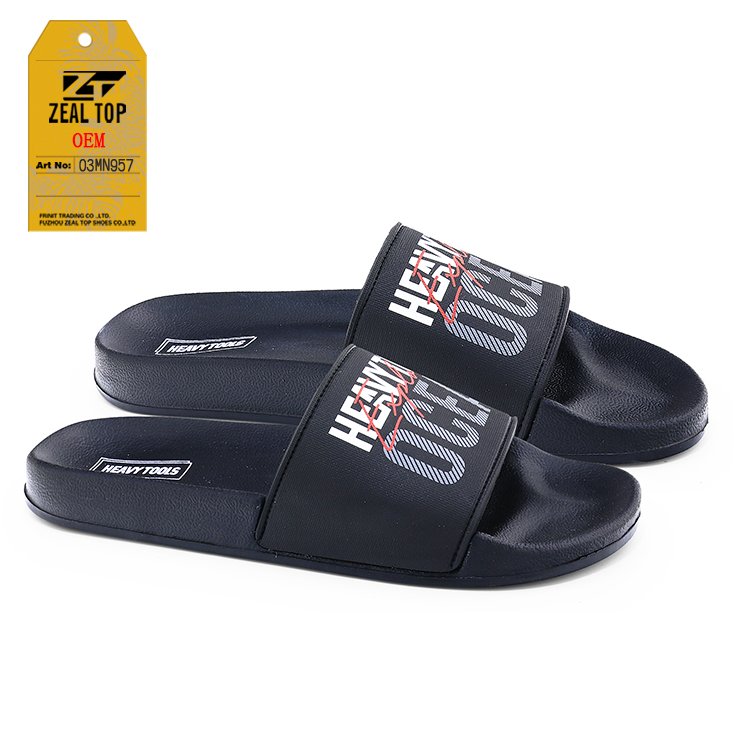 Wholesale Custom Rubber Slide Sandals Summer Beach Walk Slipper with EVA Insole Designer Fashion Sport Slide Slippers for men