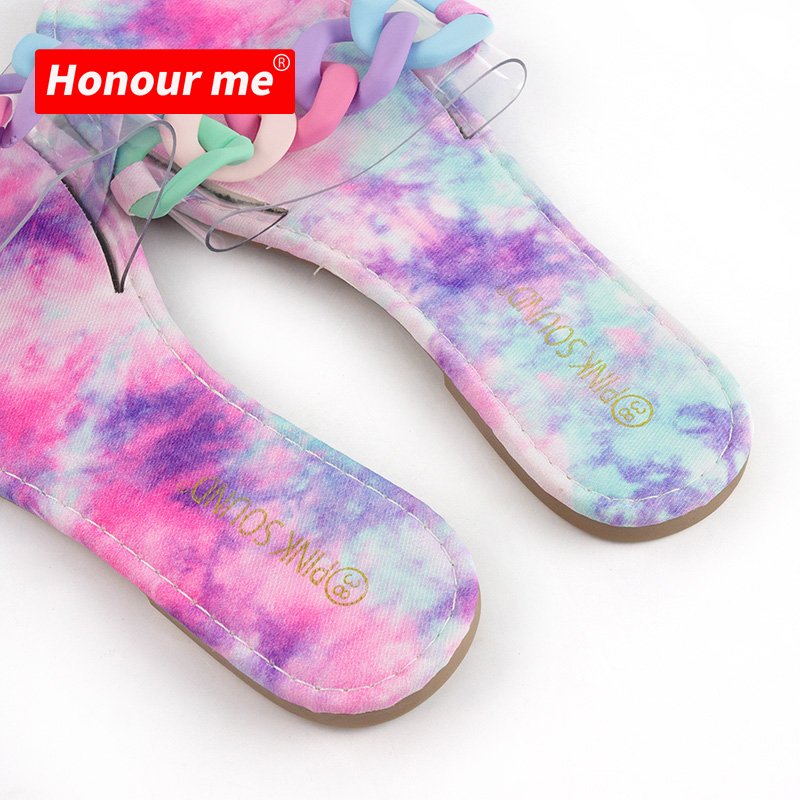 Ladies sandal 2024 Wholesale women's sandals PVC plastic Clears Casual Shoes slides fancy chain slippers ladies summer sandals