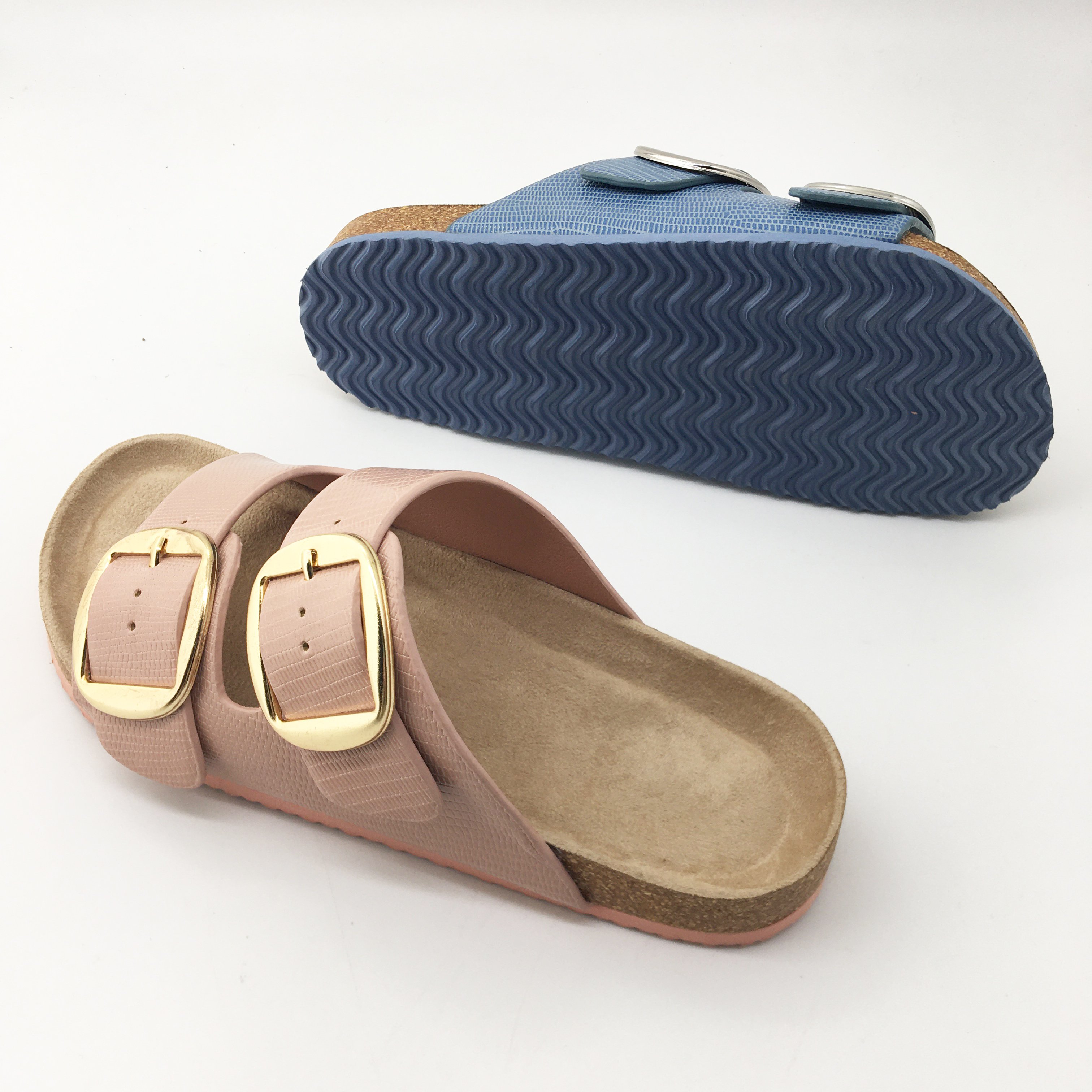 Custom Beach Toe Leather Slides Cork Slippers Women Sandals Casual Slip on Slides Shoes EVA PU Microfiber Outdoor Slippers