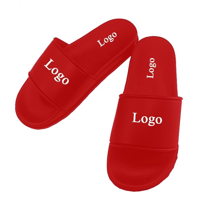 OEM Custom Black Orange Sports Footwear PVC Custom Logo Slippers Men Air Cushion Slippers Custom Logo Slides Slipper For Man