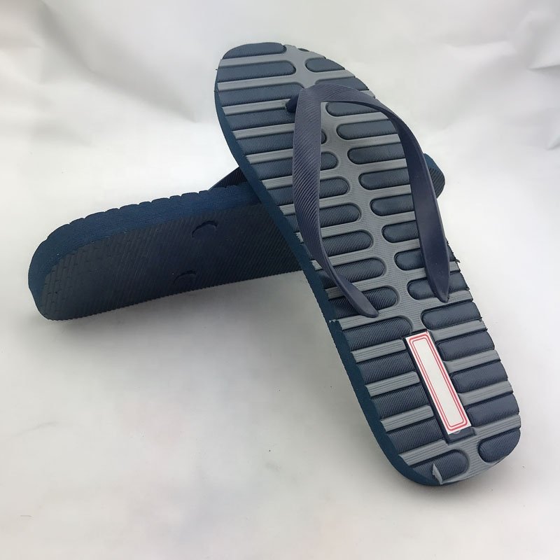 Fashionable Personalized Large Size Insole Embossed Eva Beach Sandals Men's Rubber Slide Slippers