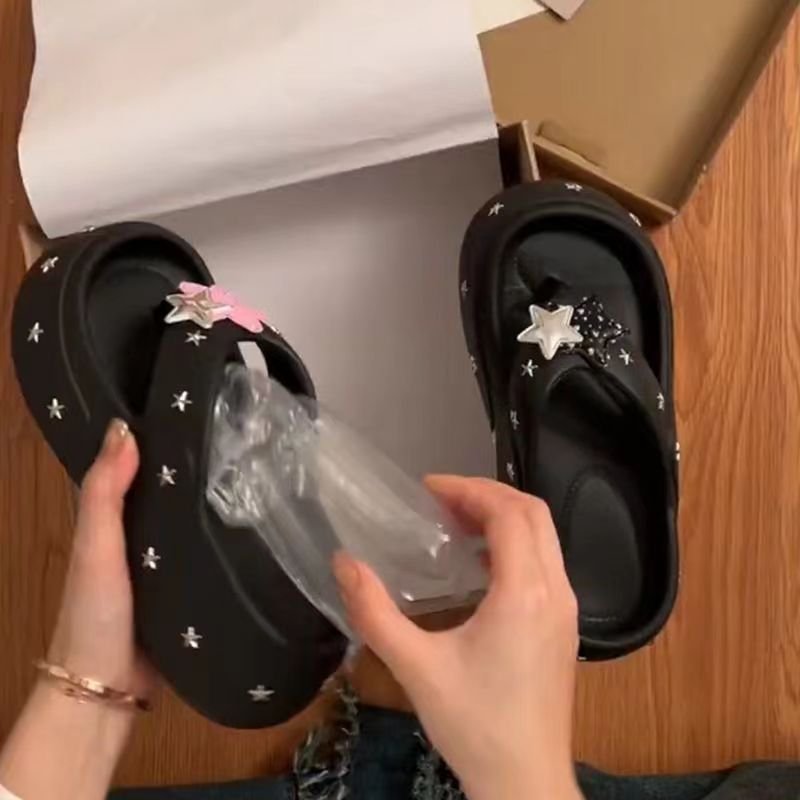 Pillow Slide Slippers Anti Slip Quick Dry Open Toe Super Soft Thick Soled Bath Shower Sandals Unisex Home Eva Slippers