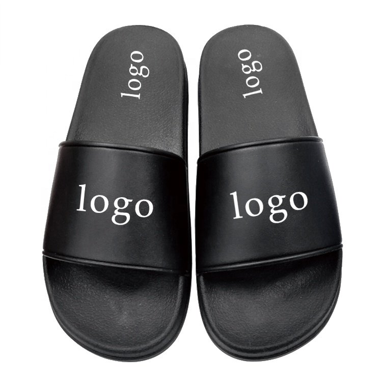 slides Customized Slide-On indoor slippers,Custom Fancy Blue Slide Sandal With Logo