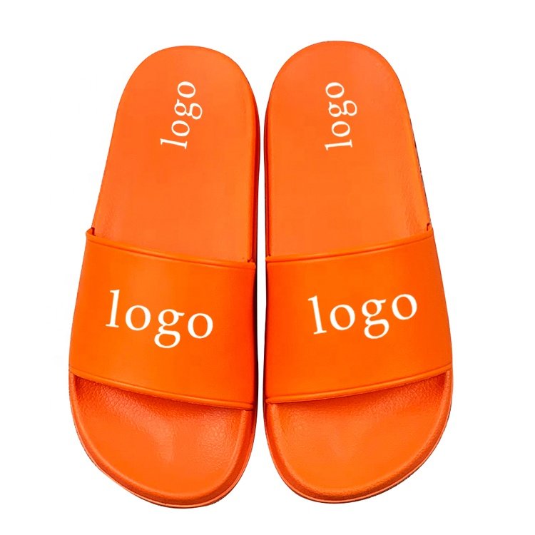slides Customized Slide-On indoor slippers,Custom Fancy Blue Slide Sandal With Logo
