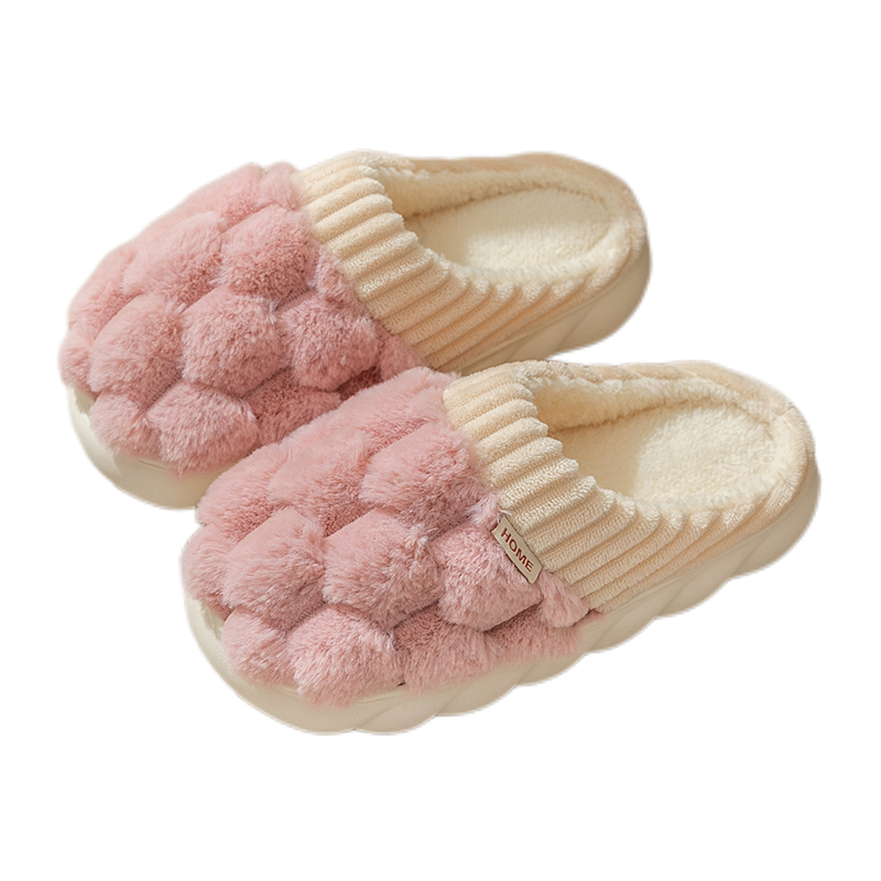 Autumn and winter home with non-slip thick bottom men and women couples home with plush indoor and outdoor cotton slippers