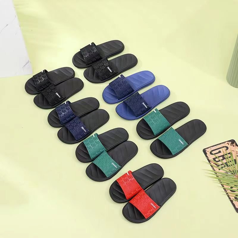 Men's fashion Comfortable Lightweight Striped Slippers Senior Breathable Non-Slip Outdoor Home Slippers with Open Toes Summer