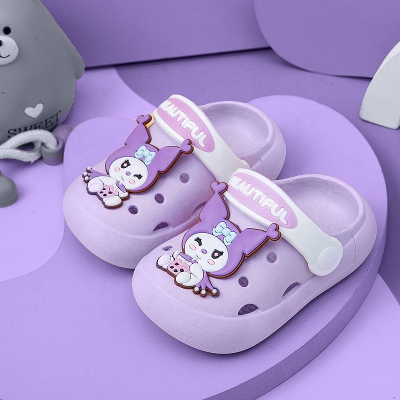 Wholesale Kids Cartoon Kulomi Anti Slip Summer Slippers Girls Baby Cave Hole Shoes Beach PVC Slipper